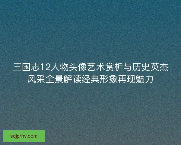 三国志12人物头像艺术赏析与历史英杰风采全景解读经典形象再现魅力